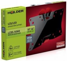 Кронштейн для телевизора Holder LCDS-5060 черный глянец 19"-32" макс.30кг настенный фиксированный