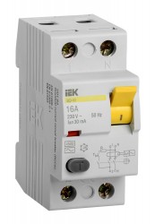 Выключатель дифф. тока IEK ВД1-63 MDV10-2-016-030 16A 30мА AC 2П 230В 2мод белый