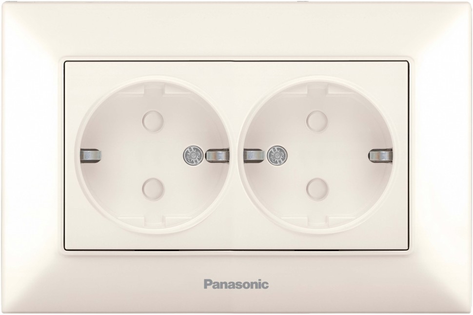 Розетка силовая Panasonic Arkedia Slim (WNTC02152BG-RU) скрыт. зазем. штор. IP20 бежевый (упак.:1шт)
