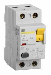 Выключатель дифф. тока IEK ВД1-63 MDV10-2-025-030 25A 30мА AC 2П 230В 2мод белый