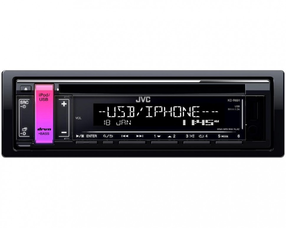 Автомагнитола CD JVC KD-R691 1DIN 4x50Вт