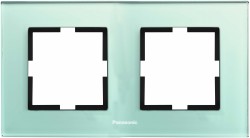 Рамка Panasonic Karre Plus WKTF08023GB-RU 2x горизонтальный монтаж стекло зеленый (упак.:1шт)