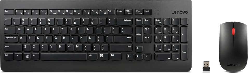 Клавиатура + мышь Lenovo Essential клав:черный мышь:черный USB беспроводная slim