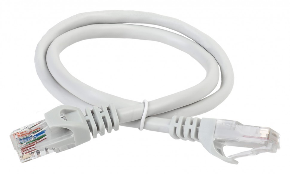 Патч-корд ITK PC01-C5EU-05M UTP вилка RJ-45-вилка RJ-45 кат.5е 0.5м серый ПВХ