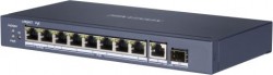 Коммутатор Hikvision DS-3E0510HP-E 9G 1SFP 6PoE+ 110W неуправляемый