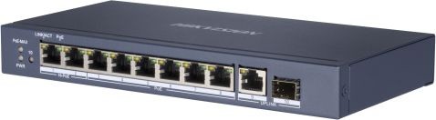 Коммутатор Hikvision DS-3E0510HP-E 9G 1SFP 6PoE+ 110W неуправляемый
