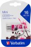 Флеш Диск Verbatim 16Gb Mini Graffiti Edition 49414 USB2.0 красный/рисунок