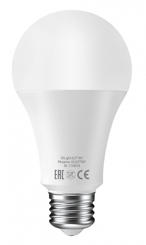 Умная лампа Digma DiLight E27 W1 E27 8Вт 850lm Wi-Fi