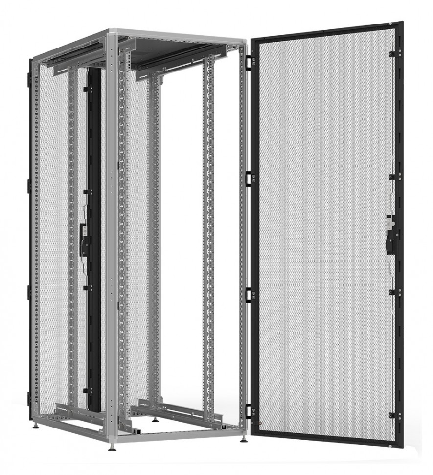 Шкаф серверный ITK ZPAS (ZP05-42U-0610-PP) напольный 42U 600x1000мм пер.дв.перфор. задн.дв.перфор. 1360кг черный 94кг 2000мм IP20