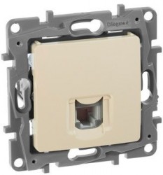 Розетка телефонная Legrand Etika (672340) скрыт. слоновая кость