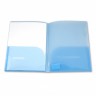 Папка-уголок Бюрократ -E570BLU 2 внутр.карман A4 пластик 0.18мм синий