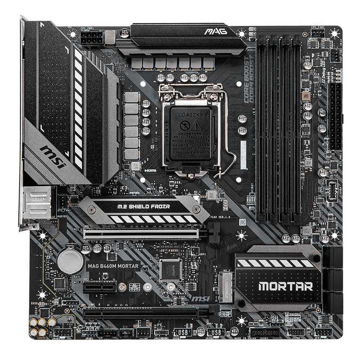 Материнская плата MSI MAG B460M MORTAR Soc-1200 Intel B460 4xDDR4 mATX AC`97 8ch(7.1) 2.5Gg RAID+HDMI+DP
