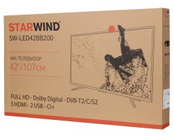 Телевизор LED Starwind 42" SW-LED42BB200 черный/FULL HD/60Hz/DVB-T/DVB-T2/DVB-C/DVB-C2/DVB-S/DVB-S2/USB (RUS)