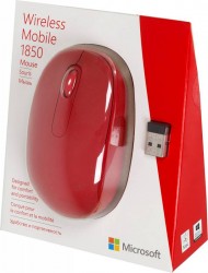 Мышь Microsoft Mobile Mouse 1850 красный оптическая (1000dpi) беспроводная USB для ноутбука (2but)