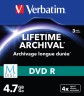 Диск DVD-R Verbatim 4.7Gb 4x Slim case (3шт) Printable (43826)