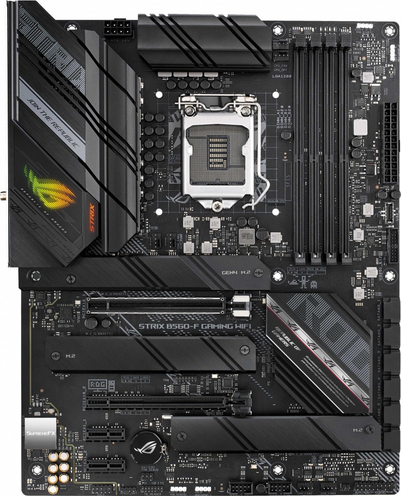 Материнская плата Asus ROG STRIX B560-F GAMING WIFI Soc-1200 Intel B560 4xDDR4 ATX AC`97 8ch(7.1) 2.5Gg+HDMI+DP