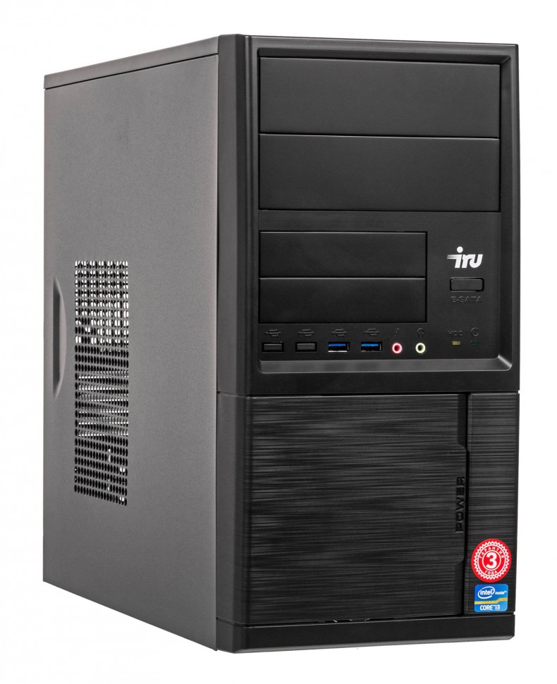 ПК IRU Office 313 MT i3 10100 (3.6)/8Gb/SSD240Gb/UHDG 630/Free DOS/GbitEth/400W/черный