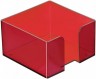 Подставка Стамм ПЛ51 для бумажного блока 90x90x50мм красный/тонированный пластик