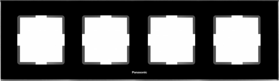 Рамка Panasonic Karre Plus WKTF08043GG-RU 4x горизонтальный монтаж стекло черный (упак.:1шт)