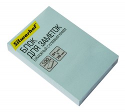 Блок самоклеящийся бумажный Silwerhof 682155-04 51x76мм 100лист. 75г/м2 пастель голубой