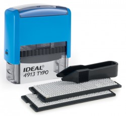 Самонаборный штамп Trodat 4913/DB TYPO P2 IDEAL пластик корп.:синий автоматический 5стр. оттис.:синий шир.:58мм выс.:22мм