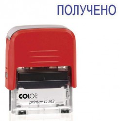 Текстовый штамп Colop Printer C20 /ПОЛУЧЕНО пластик корп.:ассорти автоматический ПОЛУЧЕНО 1стр. оттис.:синий шир.:38мм выс.:14мм