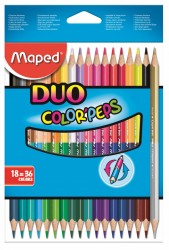 Карандаши цветные Maped Color`Peps 829601 трехгранные липа 18цв. 2-х сторонние карт.кор.