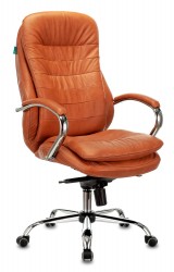 Кресло руководителя Бюрократ T-9950 рыжий Leather Ontano кожа крестовина металл хром