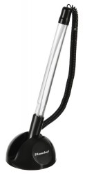 Ручка шариковая Silwerhof на подставке 0.7мм корпус пластик черный синие чернила индив. пакет с европодвесом