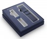 Набор Waterman Hemisphere GIFT 20 (2122041) Stainless Steel CT ручка перьевая M синие чернила в компл.:чехол для ручки подар.кор.