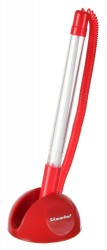 Ручка шариковая Silwerhof на подставке 0.7мм корпус пластик красный синие чернила индив. пакет с европодвесом