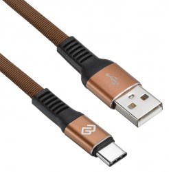 Кабель Digma USB A(m) USB Type-C (m) 3м коричневый плоский