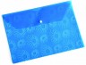 Конверт на кнопке Бюрократ -PK820BLU A4 с рисунком "Ромашки" пластик 0.18мм синий