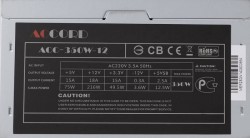Блок питания Accord ATX 350W ACC-350W-12 (24+4+4pin) 120mm fan 4xSATA