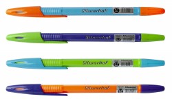 Ручка шариковая Silwerhof FLASH 0.7мм корпус пластик ассорти синие чернила