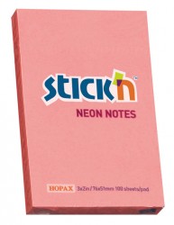 Блок самоклеящийся бумажный Stick`n 21162 51x76мм 100лист. 70г/м2 неон розовый