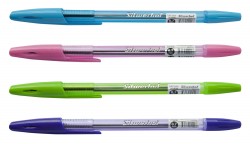 Ручка шариковая Silwerhof CRYSTAL 0.7мм корпус пластик прозр.корпус ассорти синие чернила