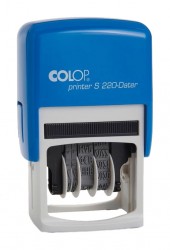 Датер Colop S 220/BL пластик корп.:синий автоматический 1стр. мес.:буквенное оттис.:синий шир.:4мм выс.:1.8мм