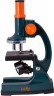 Микроскоп Levenhuk LabZZ M1 монокуляр 100-300 на 3 объектива зеленый/оранжевый