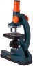 Микроскоп Levenhuk LabZZ M1 монокуляр 100-300 на 3 объектива зеленый/оранжевый