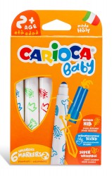 Фломастеры Carioca Baby 2+ 42813 круг. 6цв. (6шт.)