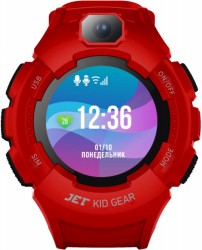 Смарт-часы Jet Kid Gear 50мм 1.44" TFT черный (GEAR RED+BLACK)