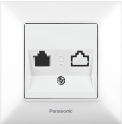 Розетка компьютерная/телефонная Panasonic Arkedia Slim (WNTC04122WH-RU) скрыт. IP20 белый (упак.:1шт)