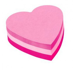 Блок самоклеящийся бумажный 3M Post-it Original 2007H Сердце 7100172402 70x70мм 225лист. розовый 3цв.в упак. "сердце"