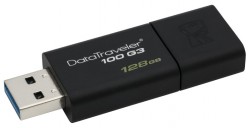 Флеш Диск Kingston 128Gb DataTraveler 100 G3 DT100G3/128GB USB3.0 черный