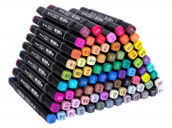 Набор маркеров для скетчинга Deli E70806-80 двойной пиш. наконечник 1-7мм 80цв. текстильная сумка (80шт.)
