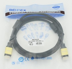 Кабель HDMI (m)/HDMI (m) 1.8м. феррит.кольца Позолоченные контакты