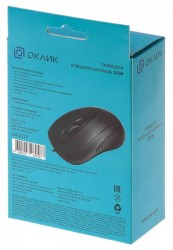 Мышь Оклик 305M черный оптическая (1000dpi) USB (2but)