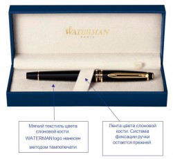 Ручка шариковая Waterman Expert 3 Deluxe (S0952360) Black CT M синие чернила подар.кор.