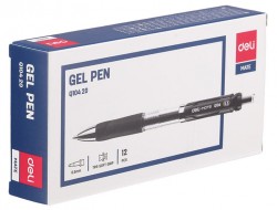 Ручка гелевая Deli EQ10420 Mate авт. 0.5мм резин. манжета прозрачный черные чернила